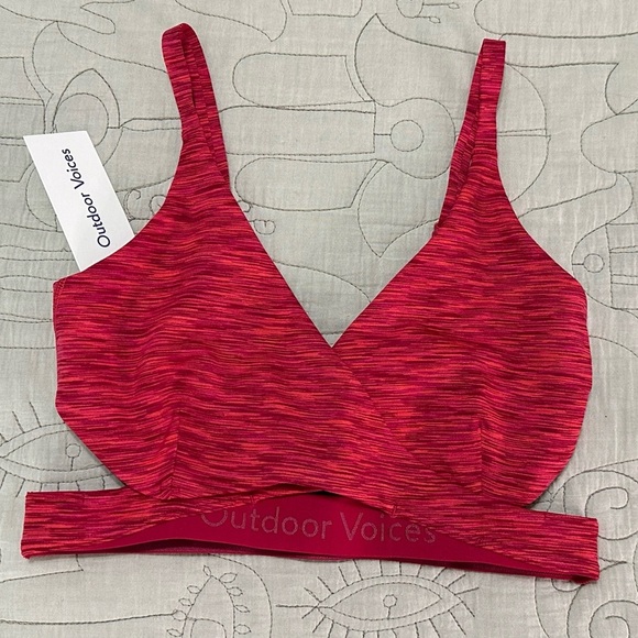 NWT Outdoor Voices Flow Low Coverage Bra XS Rose Garden - Picture 3 of 6